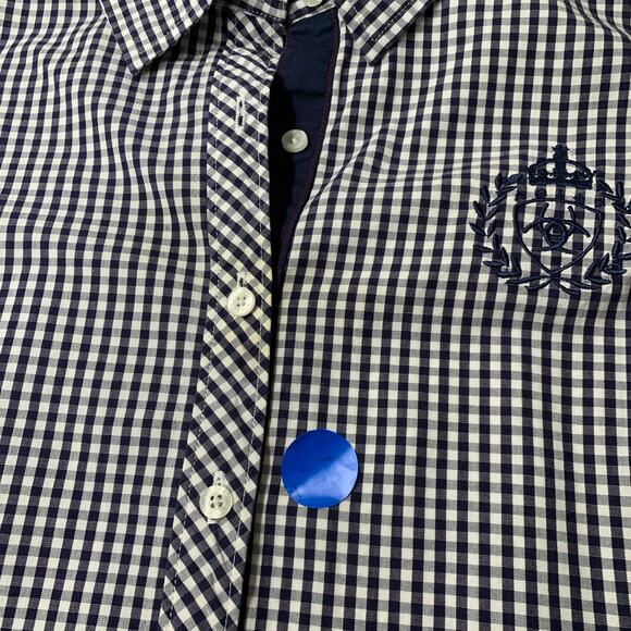 Ariat Men Shirt L Blue Check Collared Button Up Gingham Adult Fit for a Rider - Picture 10 of 11